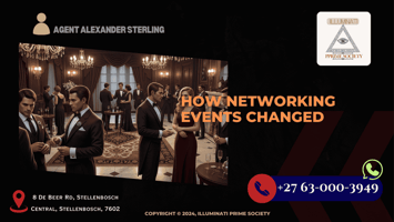 A captivating image of a mysterious, high-society gathering with members engaging in deep conversation, symbolizing the enigmatic nature of Illuminati networking events.