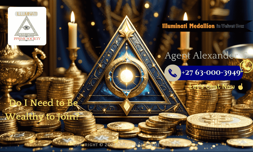A mysterious and enigmatic symbol representing the Illuminati, surrounded by wealth and opulence.