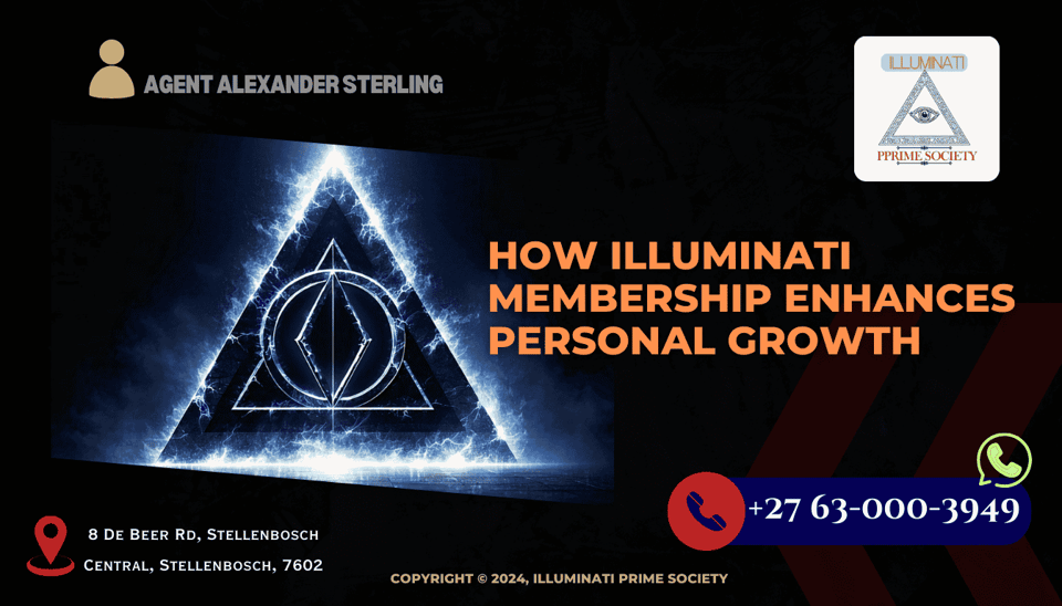A mysterious and intriguing emblem representing the Illuminati, shrouded in light and shadow, symbolizing the journey of personal growth.