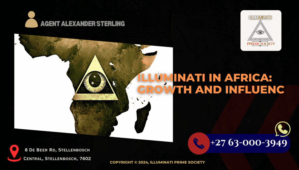 A mysterious symbol representing the Illuminati, set against a backdrop of the African continent.
