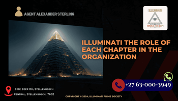 A mysterious, shadowy pyramid symbolizing the complex layers of the Illuminati hierarchy