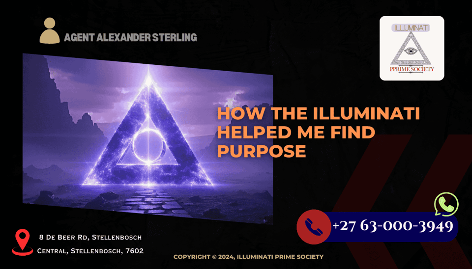 A mystical symbol of the Illuminati illuminating a dark path, symbolizing the journey to finding purpose.