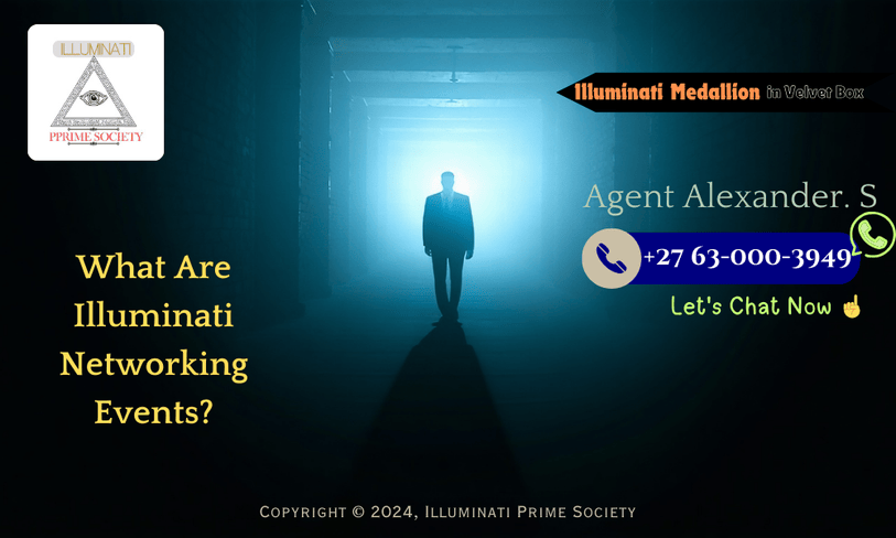 A shadowy figure in a dimly lit room, symbolizing the secretive nature of Illuminati Networking Events.