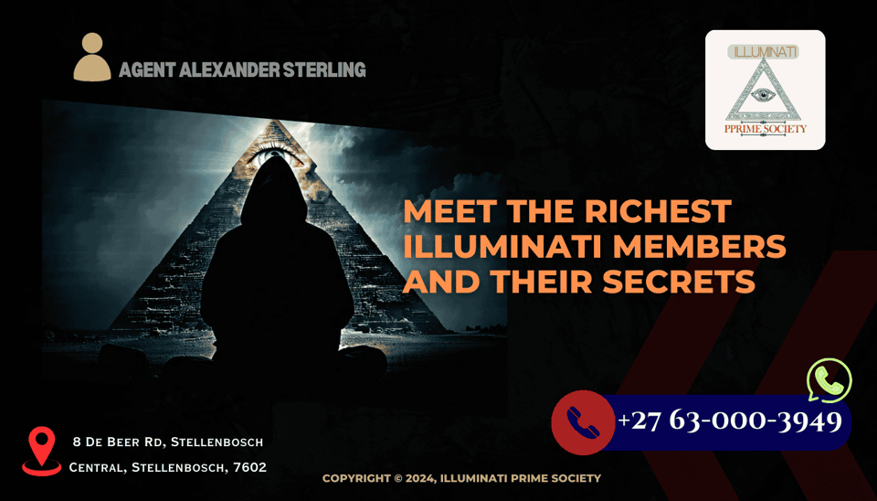 A shadowy figure with a pyramid and all-seeing eye in the background, symbolizing the mysterious nature of the Illuminati.