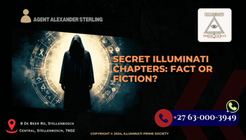 A shadowy, mysterious figure surrounded by cryptic symbols, hinting at the enigmatic nature of secret societies.