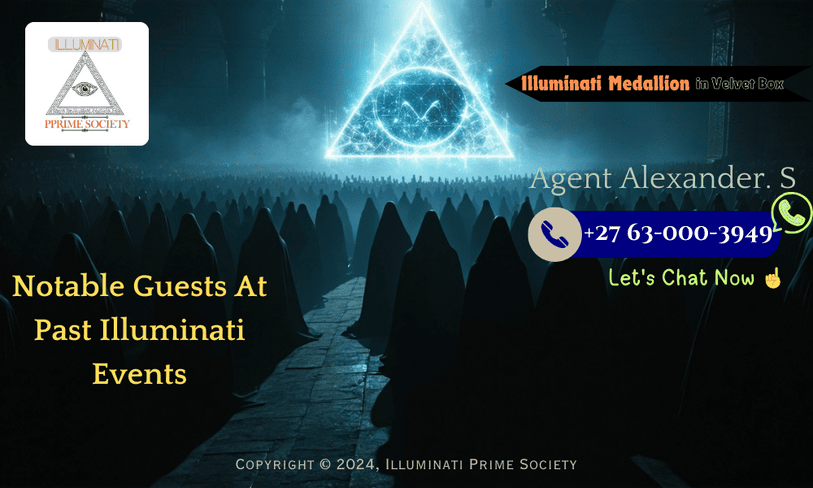 An enigmatic gathering with shadowy figures, symbolizing the mysterious allure of the Illuminati and its high-profile attendees.