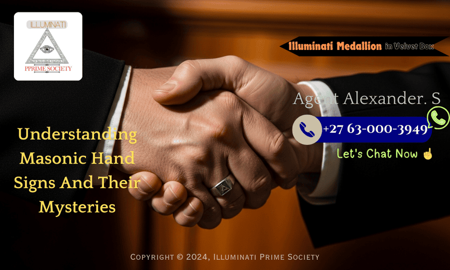 An intricate Masonic hand sign being performed, symbolizing the deep-rooted traditions and mysteries of Freemasonry.