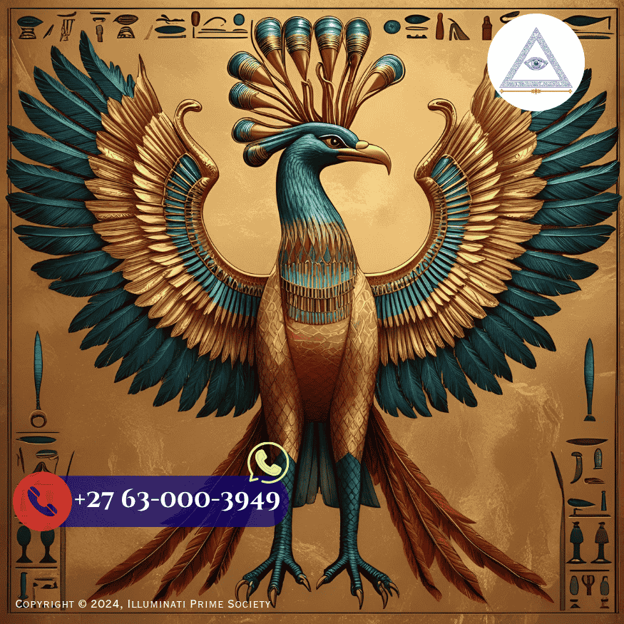 Ancient depiction of the Phoenix in Egyptian mythology, representing immortality.