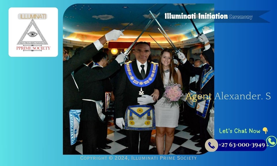 Members participating in an Illuminati initiation ceremony 