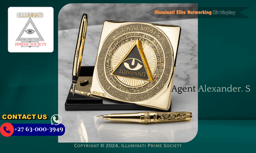 Complete Illuminati Elite Networking Kit with business card holder, luxury pen, and membership directory