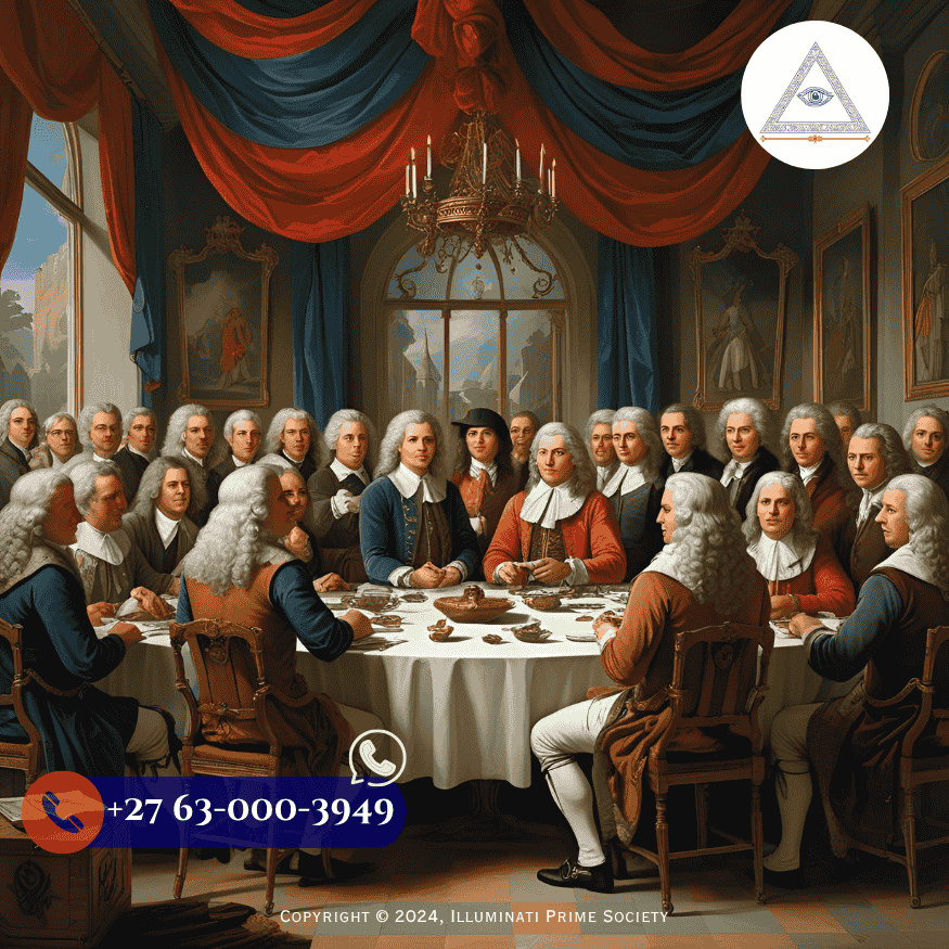 Historical gathering of the Bavarian Illuminati in the 18th century