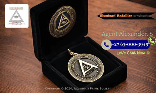 Illuminati Membership Medallion presented in a black velvet box