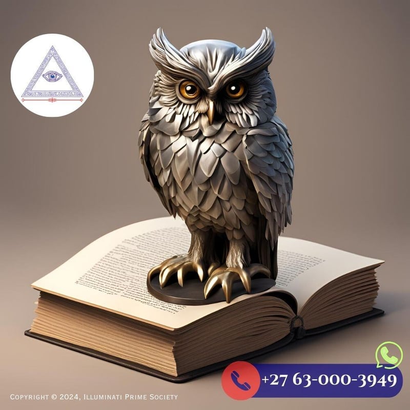 A symbolic illustration of the Owl of Minerva, representing wisdom in Illuminati teachings.