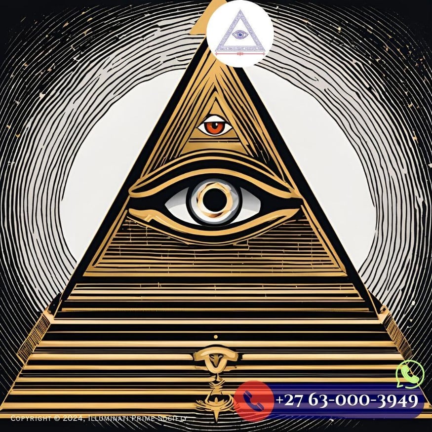 Ancient Illuminati symbol with the All-Seeing Eye and pyramid.