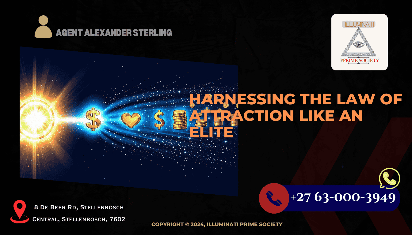 A magnetic field drawing various positive symbols like money, love, and success, symbolizing the Law of Attraction.