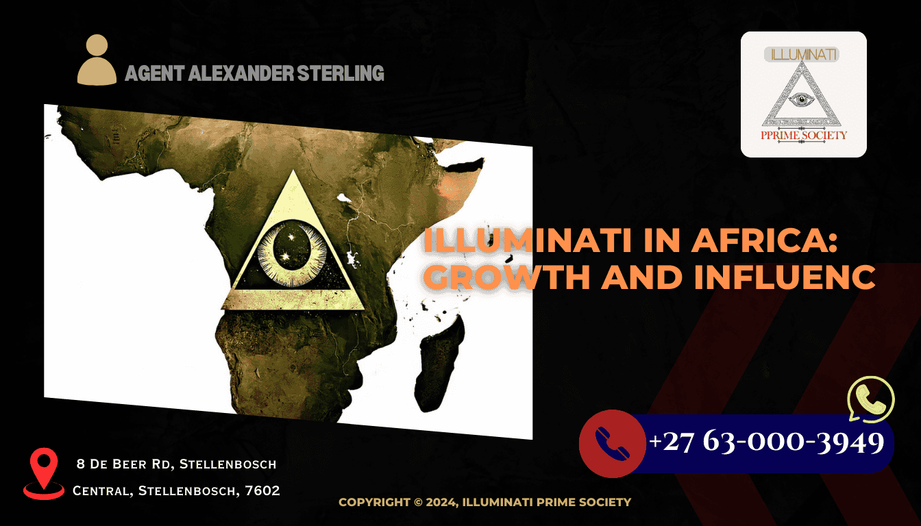 A mysterious symbol representing the Illuminati, set against a backdrop of the African continent.