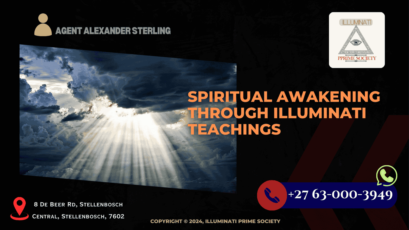 A radiant light breaking through dark clouds, symbolizing enlightenment and awakening.