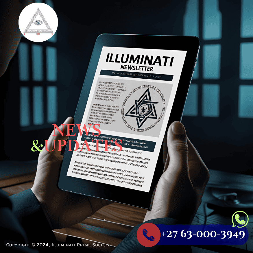 Encrypted Illuminati newsletter being accessed on a private tablet