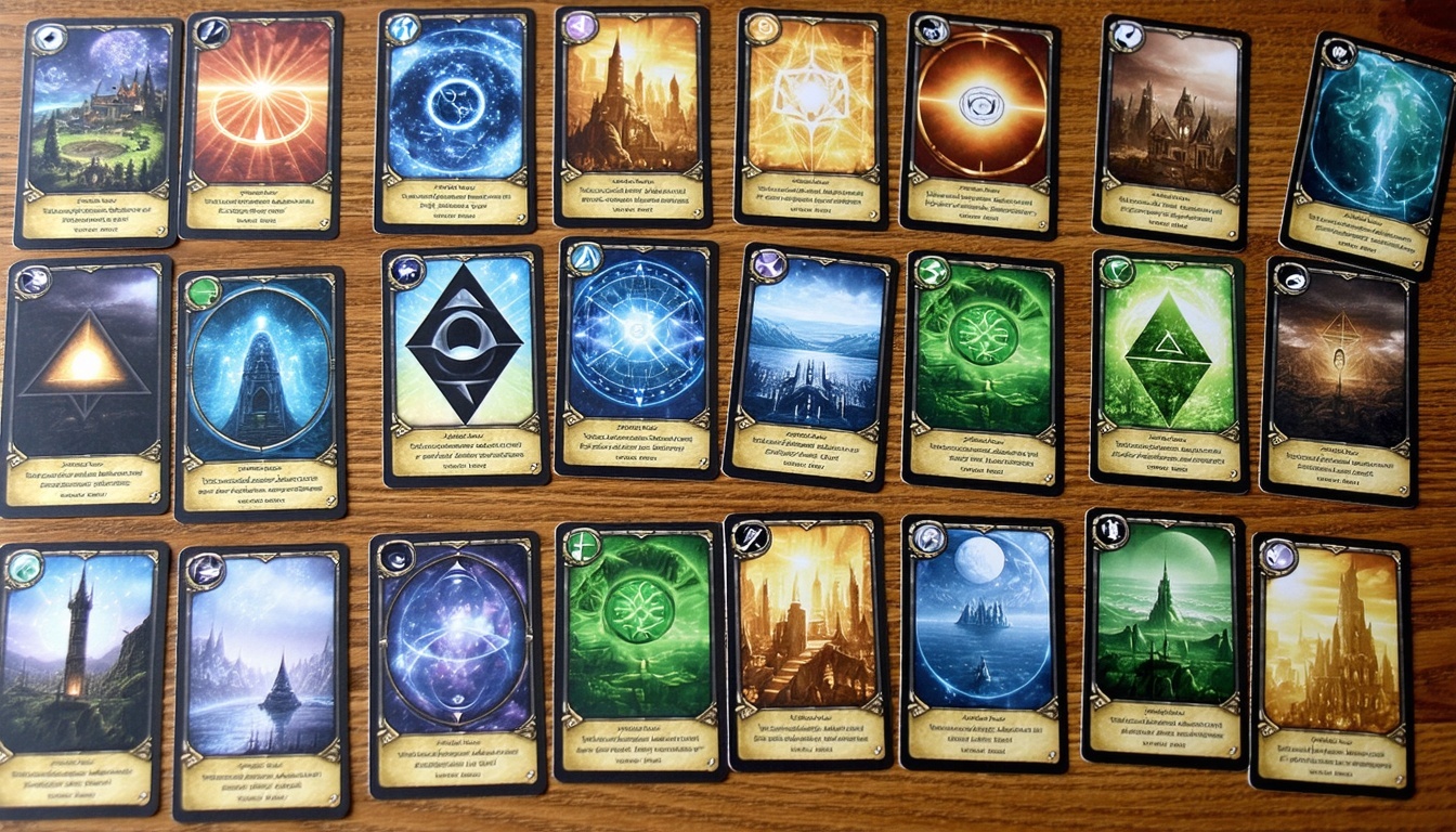 An image of the Illuminati New World Order game cards laid out on a table, inviting readers to delve into the mysterious and strategic gameplay.
