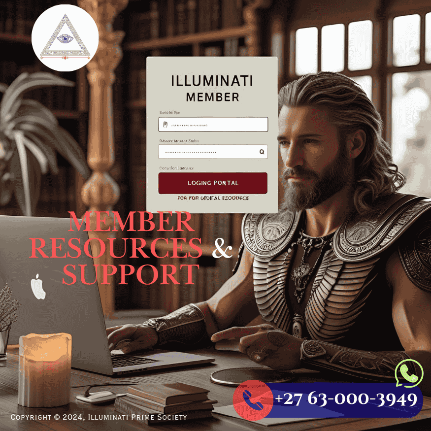 Illuminati member logging into secure portal for digital resources