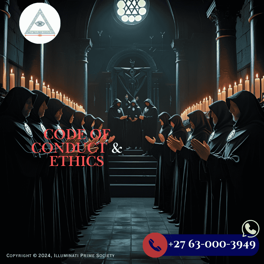 Illuminati members reciting the sacred oath during initiation ceremony