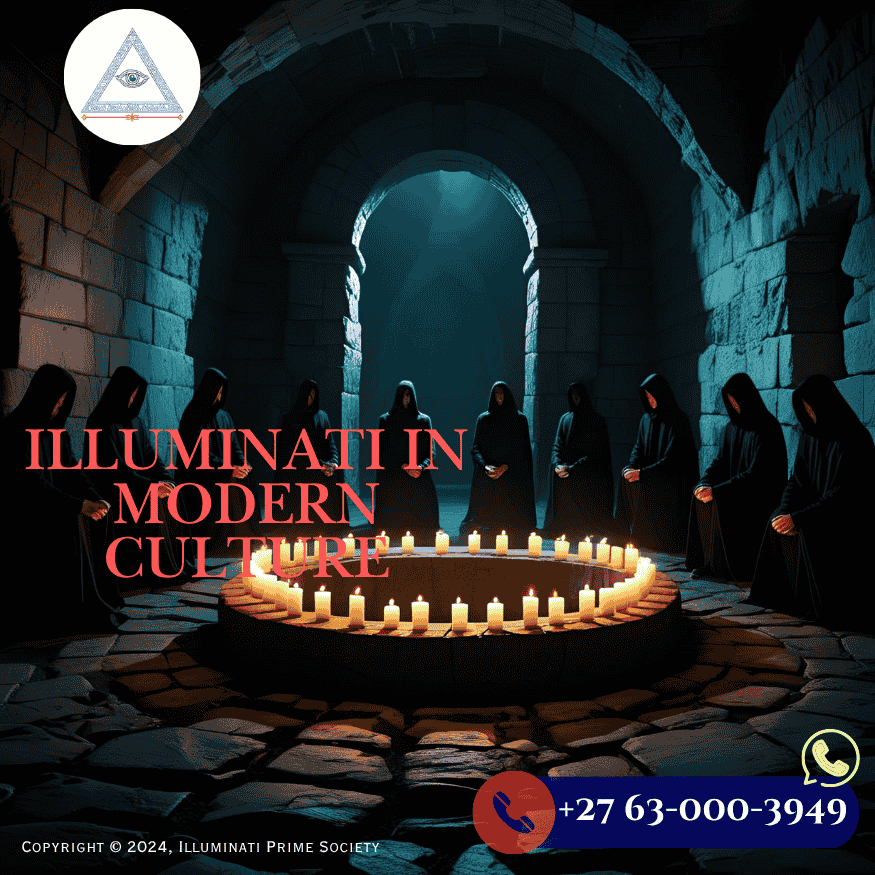 Screenshot from a film depicting an Illuminati ritual in a secret chamber